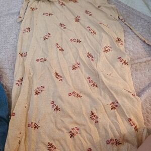 Beautiful April Cornell Beige and Red Floral Wrap Skirt